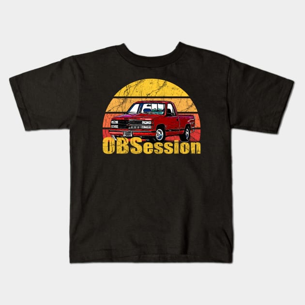 OBS Obsession Chevy C/K trucks General Motors 1988 and 1998 pickup trucks, heavy-duty trucks square body Old body style Kids T-Shirt by JayD World